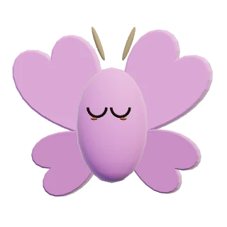 A sleepy pink butterfly