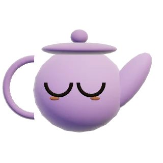 A sleepy lilac teapot